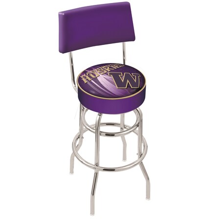 Holland Bar Stool Co 25" Chrome 2-Ring Washington Swivel Bar Stool, Back L7C425WashUn-D2
